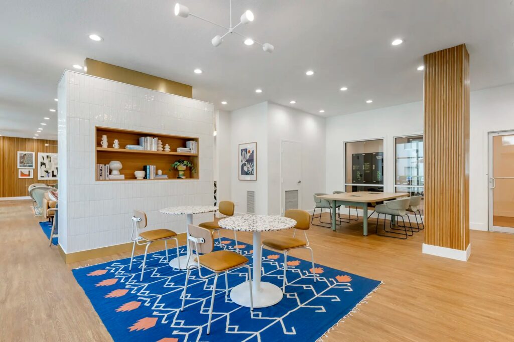 Clubhouse area with tables and chairs