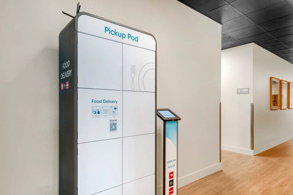 Interior package pickup station