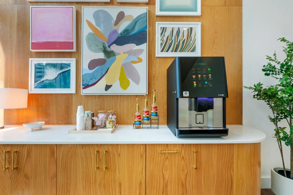 Leasing office coffee station